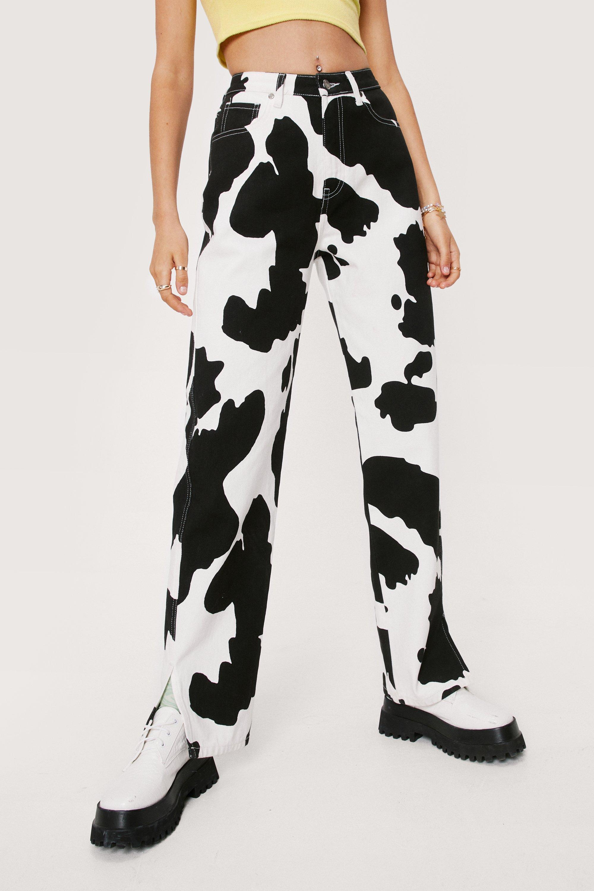 COW CHECK STRAIGHT PANTS-